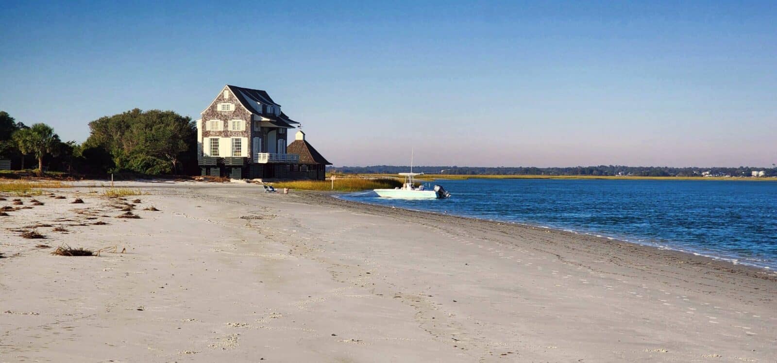Oceanfront custom estate on Figure Eight Island, NC.