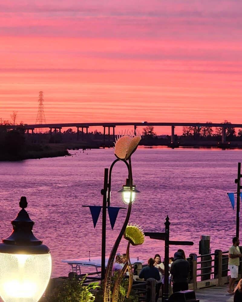 Sunset over the Cape Fear River from the Wilmington Riverwalk