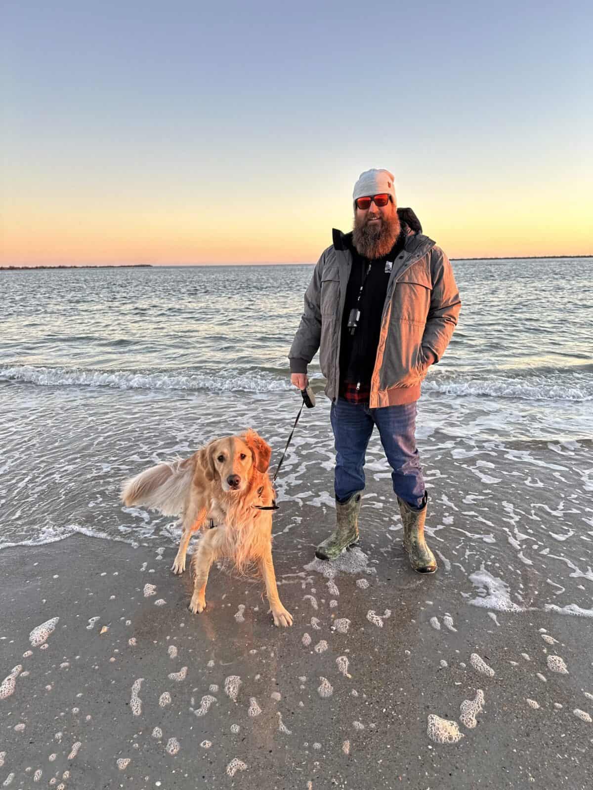 Goose and Maple at the beach