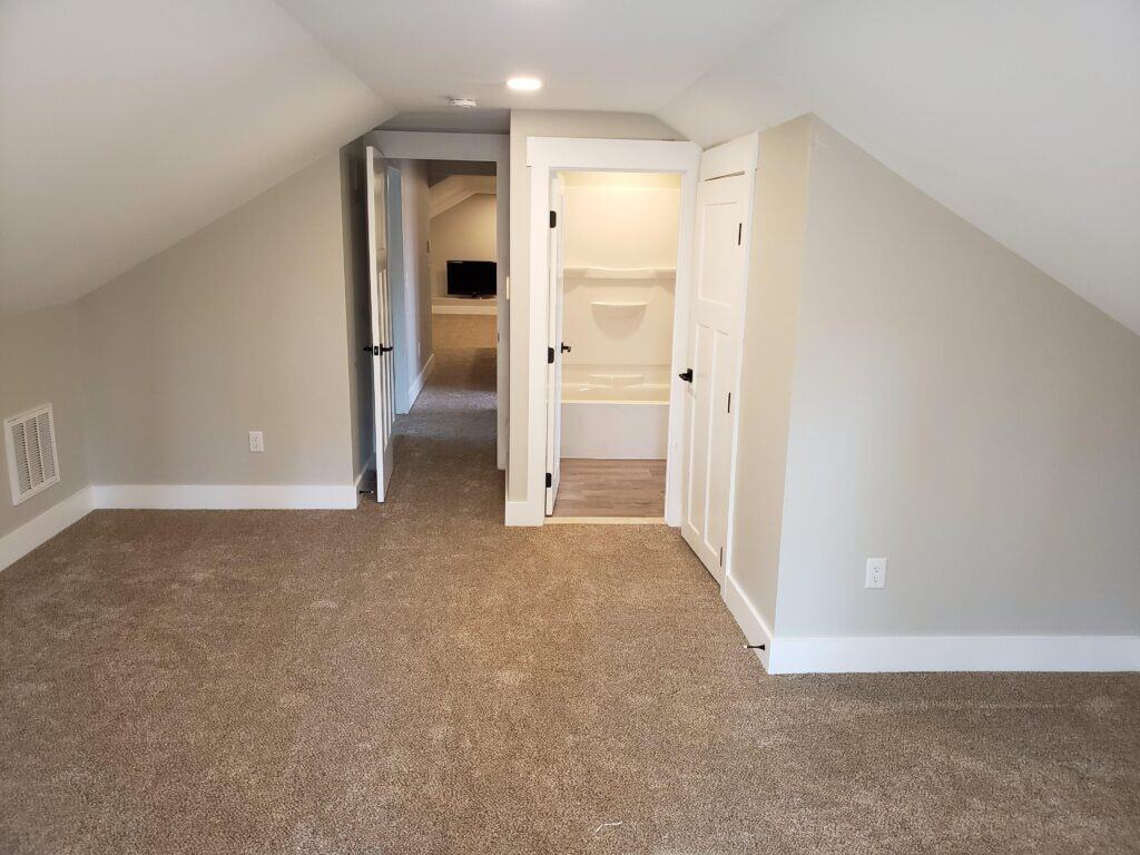 Finished attic with closet and hallway