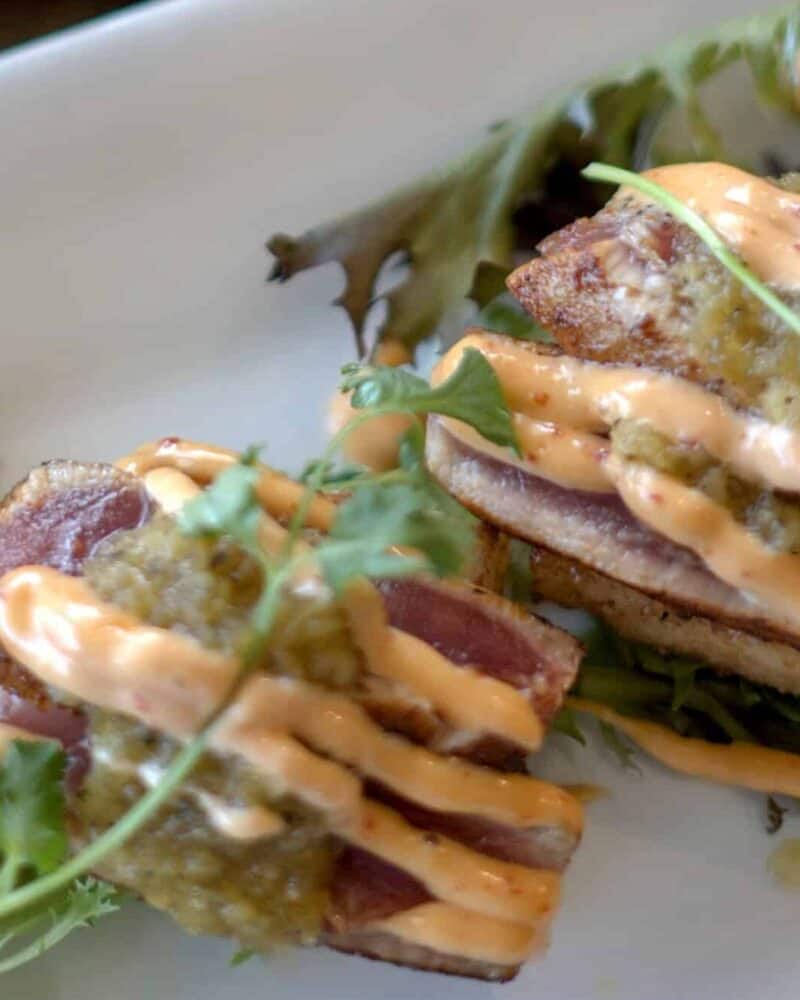 A plated dish at a Wilmington, NC restaurant