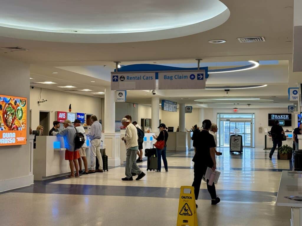 Inside the terminal at Wilmington International Airport during the ILM airport expansion